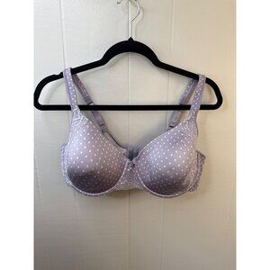 Bali 40D Lilac Polka Dot Underwire Bra With Lace Details